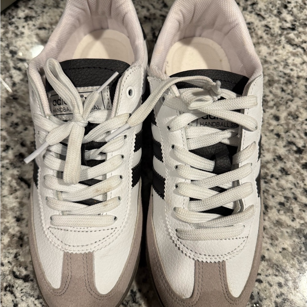 Adidas White and Black Handball Spezial Shoes